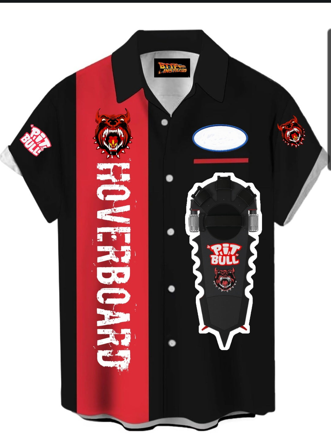 Pitbull Hovver board bowling shirt